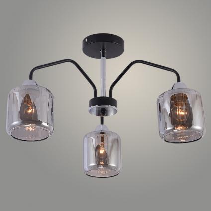 Люстра XA1698B/3 BK+CR черный/хром 3х60W E27 d560 h310, HN25
